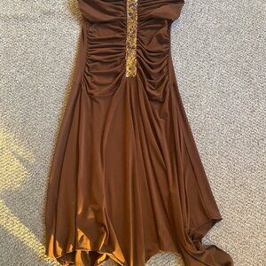 Max and Cleo Brown Sequin Cocktail Dress